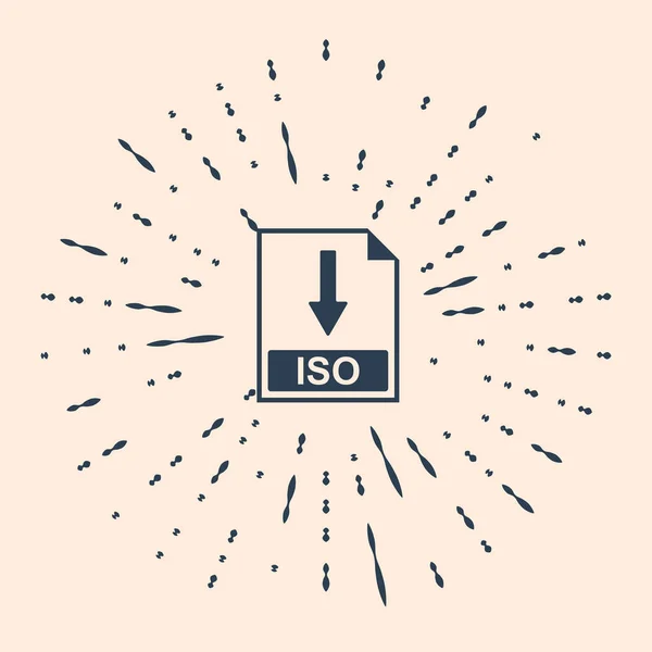 Черный Значок Iso Файла Документа Иконка Кнопки Iso Выделена Бежевом — стоковый вектор