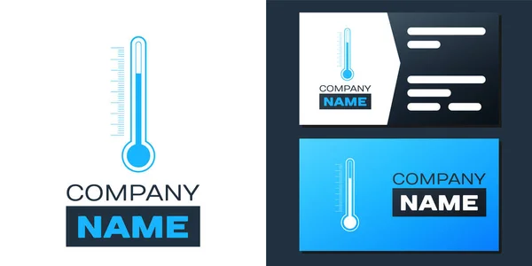 Значок термометра логотипа выделен на белом фоне. Элемент шаблона логотипа. Вектор — стоковый вектор