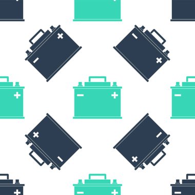 Yeşil Araba batarya ikonu beyaz arka planda izole edilmiş pürüzsüz desen. Akümülatör bataryası enerji ve elektrik akümülatörü bataryası. Vektör