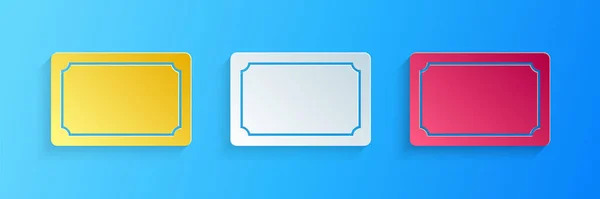 Papiergeschnittenes Fußmattensymbol isoliert auf blauem Hintergrund. Willkommensschild. Papierkunst. Vektor — Stockvektor
