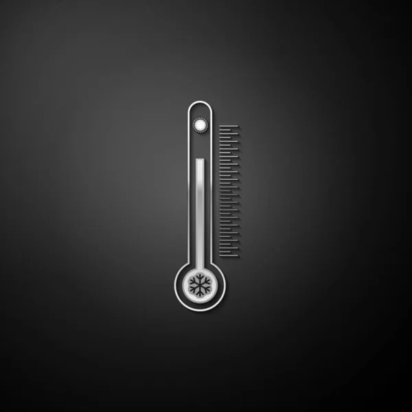 Thermomètre Argent Avec Balance Mesurant Chaleur Froid Avec Icône Soleil — Image vectorielle