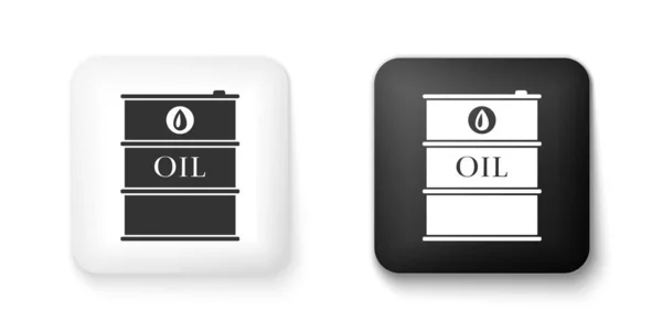 Černá Bílá Olej Barel Ikona Izolované Bílém Pozadí Kontejner Olejem — Stockový vektor