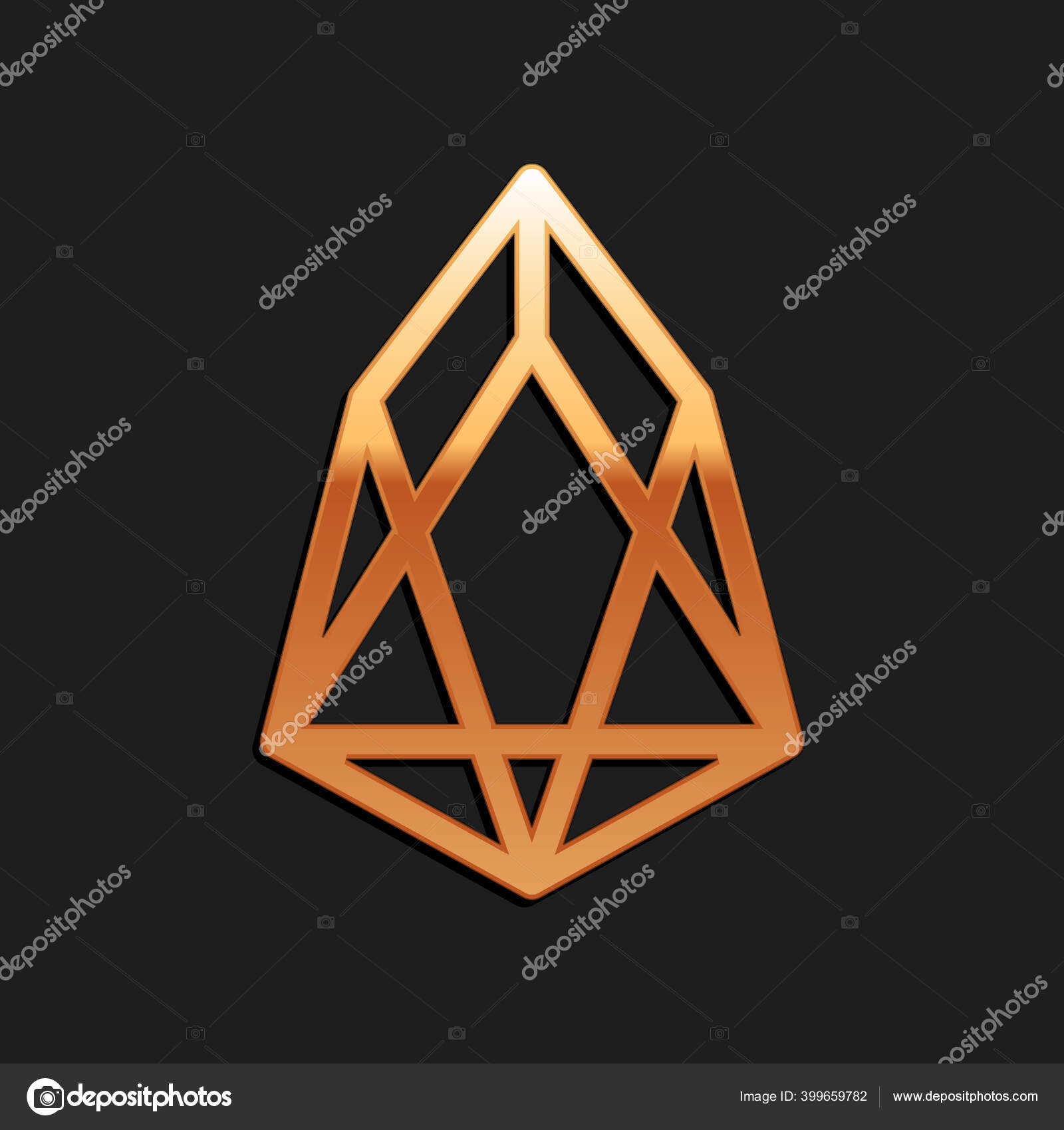 Gold Cryptocurrency Coin Eos Icon Isolated Black Background Physical Bit  Stock Vector by ©mingirov.gmail.com 399659782