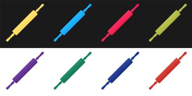 Siyah ve beyaz arkaplanda Rolling pin simgesini ayır. Vektör.