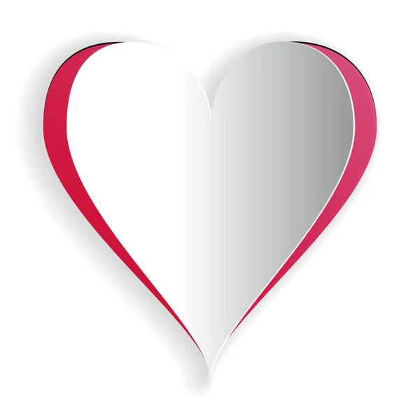 Řez Papíru Ikona Srdce Izolované Bílém Pozadí Symbol Lásky Znamení — Stockový vektor