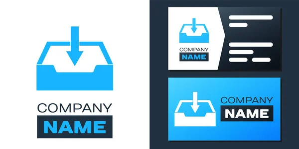Logotype Κατεβάστε Εικονίδιο Εισερχομένων Που Απομονώνεται Λευκό Φόντο Στοιχείο Προτύπου — Διανυσματικό Αρχείο