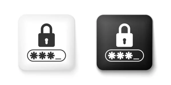 Schwarz Weiß Passwortschutz Und Sicherheitszugriffssymbol Isoliert Auf Weißem Hintergrund Sperrsymbol — Stockvektor