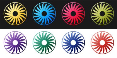 Siyah ve beyaz arkaplanda solunum cihazının sembol simgesini izole et. Havalandırma işareti. Vektör.