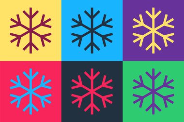 Pop Art Snowflake simgesi renk arkaplanında izole edildi. Vektör.
