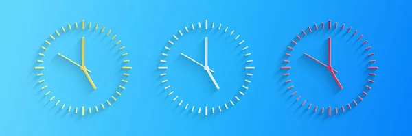 Papier Découpé Icône Horloge Isolé Sur Fond Bleu Icône Temporelle — Image vectorielle