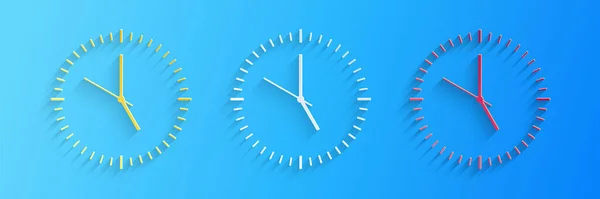 Corte Papel Icono Del Reloj Aislado Sobre Fondo Azul Icono — Vector de stock