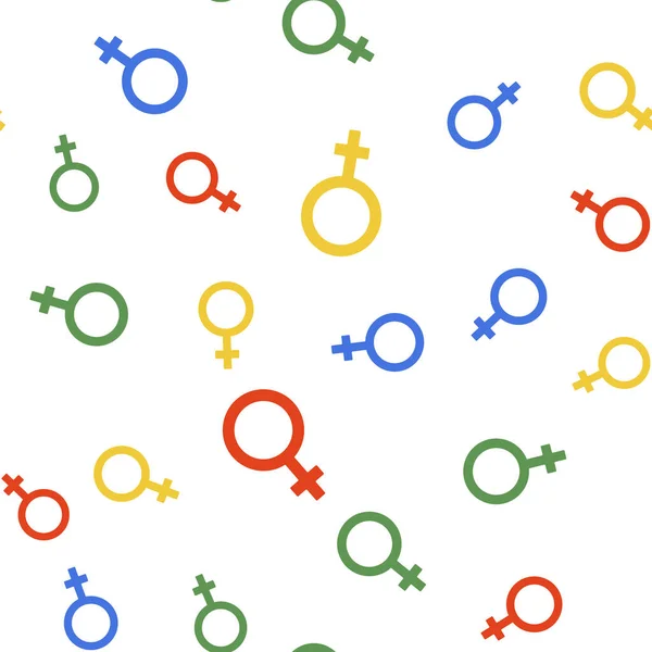 Color Icono Símbolo Género Femenino Patrón Inconsútil Aislado Sobre Fondo — Archivo Imágenes Vectoriales