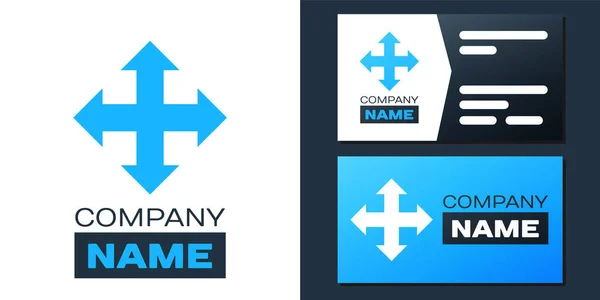 Logotyp Pfeile Vier Richtungen Symbol Isoliert Auf Weißem Hintergrund Logo — Stockvektor