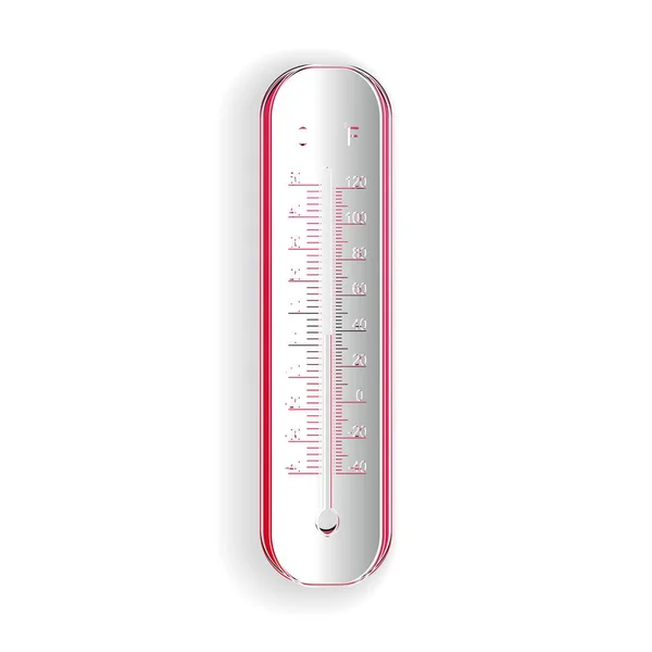 Papier Gesneden Celsius Fahrenheit Meteorologie Thermometers Meten Pictogram Geïsoleerd Witte — Stockvector