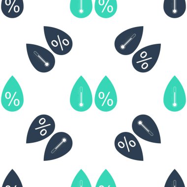Yeşil Nem simgesi beyaz arka planda izole edilmiş pürüzsüz desen. Hava ve meteoroloji, termometre sembolü. Vektör.