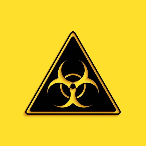 Panneau Triangle Noir Avec Icône Symbole Biohazard Isolé Sur Fond — Image vectorielle