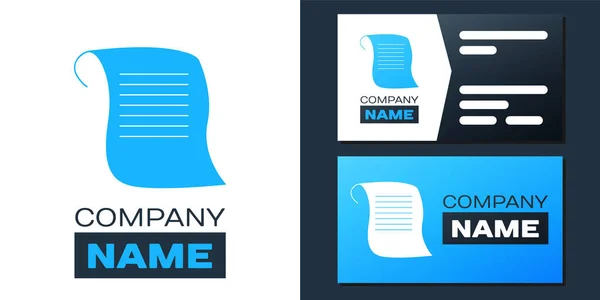 Logotype Paper Scroll Icon Isoliert Auf Weißem Hintergrund Leinwandscrollzeichen Logo — Stockvektor