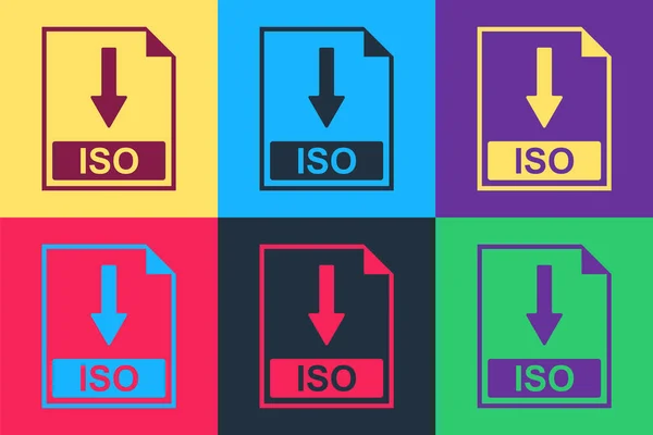 Pop Art Iso File Document Icon Download Iso Button Icon — Stock Vector