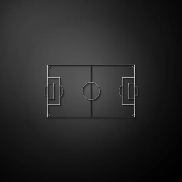 Terrain Football Argent Icône Terrain Football Isolé Sur Fond Noir — Image vectorielle