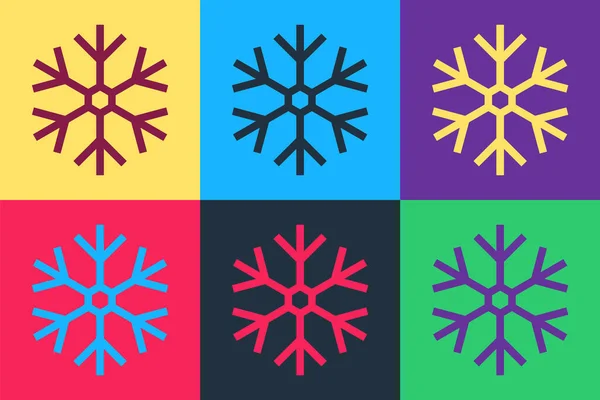Pop Art Icono Copo Nieve Aislado Fondo Color Vector — Archivo Imágenes Vectoriales