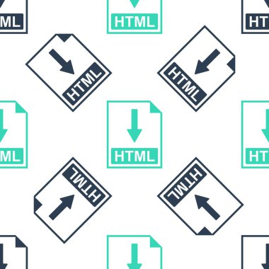 Yeşil HTML dosya simgesi. Beyaz arkaplanda HTML düğmesi simgesi izole edildi. Vektör.