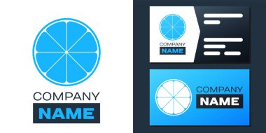 Logotype Orange kesiği. Beyaz arkaplanda yalıtılmış turunçgil meyve ikonu. Sağlıklı bir yaşam tarzı. Logo tasarım şablonu elemanı. Vektör.