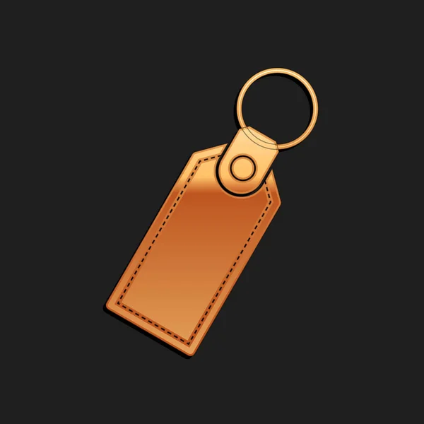 Llavero Rectangular Dorado Con Anillo Para Icono Llave Aislado Sobre — Vector de stock