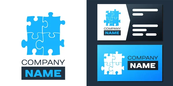 Logotyp Puzzleteil Auf Weißem Hintergrund Isoliert Unternehmen Marketing Finanzen Vorlage — Stockvektor