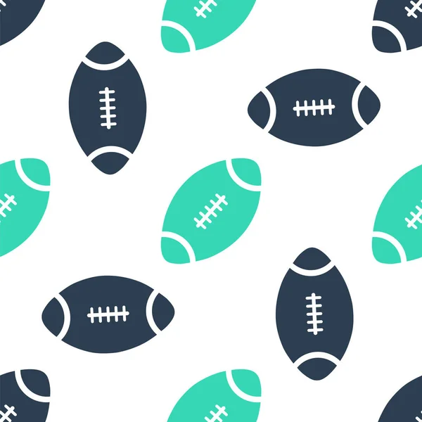 Grüner American Football Ball Ikone Isoliert Nahtlose Muster Auf Weißem — Stockvektor