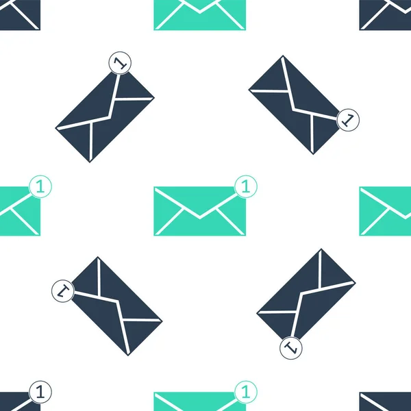 绿色信封图标隔离无缝图案白色背景 收到消息的概念 电子邮件进来的消息 Sms 邮件递送服务 — 图库矢量图片