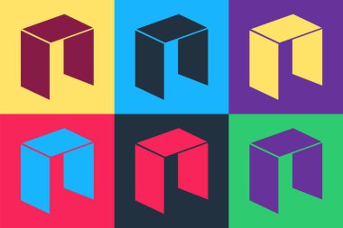 Pop Art Cryptocoin NEO simgesi renk arkaplanında izole edildi. Madeni para. Dijital para birimi. Engelleme zinciri tabanlı şifreli para birimi. Vektör.