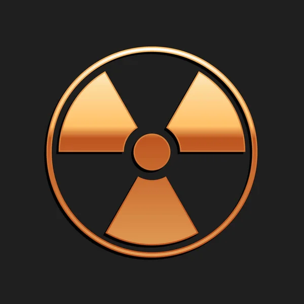 Icône Radioactive Isolée Sur Fond Noir Symbole Toxique Radioactif Radiation — Image vectorielle