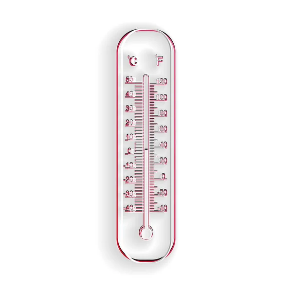 Taglio Carta Celsius Fahrenheit Meteorologia Termometri Icona Misurazione Isolato Sfondo — Vettoriale Stock