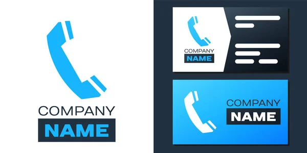 Logotipo Telefone Ícone Aparelho Isolado Fundo Branco Sinal Telefone Chame — Vetor de Stock