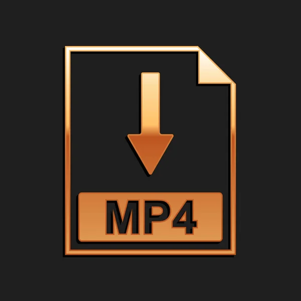 Gold Mp4 File Document Icon Download Mp4 Button Icon Isolated — Stock Vector