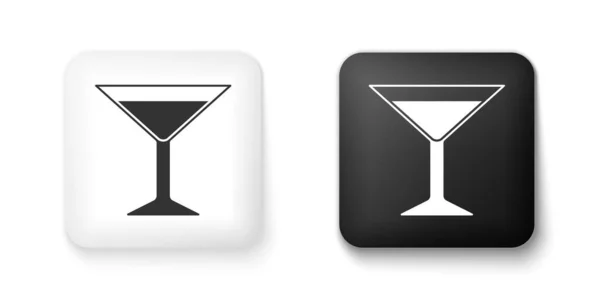 Schwarz Weißes Martini Glas Symbol Isoliert Auf Weißem Hintergrund Cocktail — Stockvektor