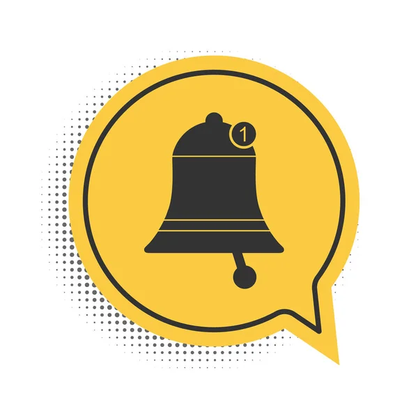 Icono Black Bell Aislado Sobre Fondo Blanco Nuevo Icono Notificación — Vector de stock