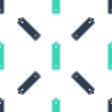 Yeşil Batarya simgesi beyaz arka planda izole edilmiş kusursuz desen. Vektör.