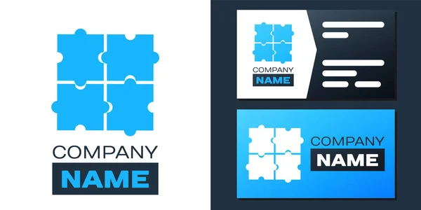 Logotyp Kousek Skládačky Ikony Izolované Bílém Pozadí Obchod Marketing Finance — Stockový vektor