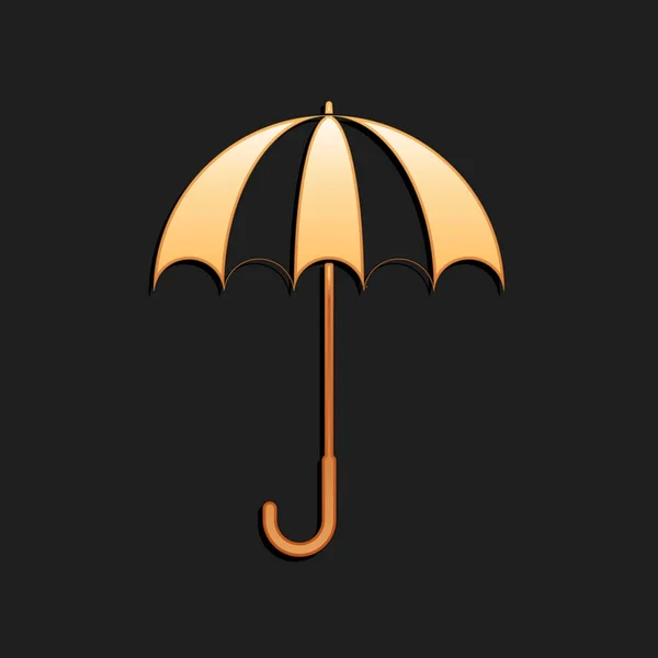 Classique Élégant Ouvert Icône Parapluie Isolé Sur Fond Noir Symbole — Image vectorielle