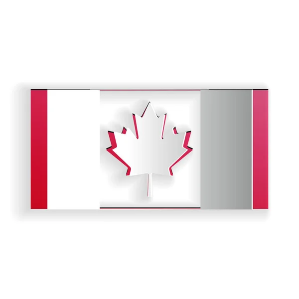 Papier Gesneden Canada Vlag Pictogram Geïsoleerd Witte Achtergrond Papierkunst Stijl — Stockvector