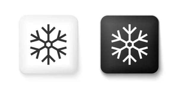 Черно Белая Иконка Снежинки Выделена Белом Фоне Кнопка Квадратная Вектор — стоковый вектор