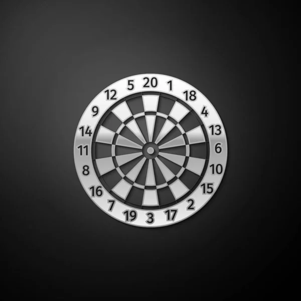 클래식 보드와 아이콘이 배경에 분리되어 Dart Board Sign 표지판이야 그림자 — 스톡 벡터