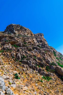 Balos plaj Yunanistan. Deniz görünümü ve yaz peyzaj.