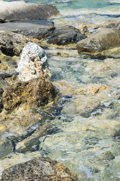 Balos plaj Yunanistan. Deniz görünümü ve yaz peyzaj.
