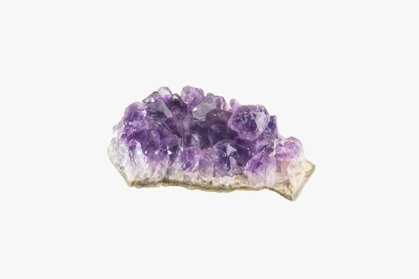 Amethyst Druse Isoliert Purpurfarbene Amethyst Kristalle — Stockfoto