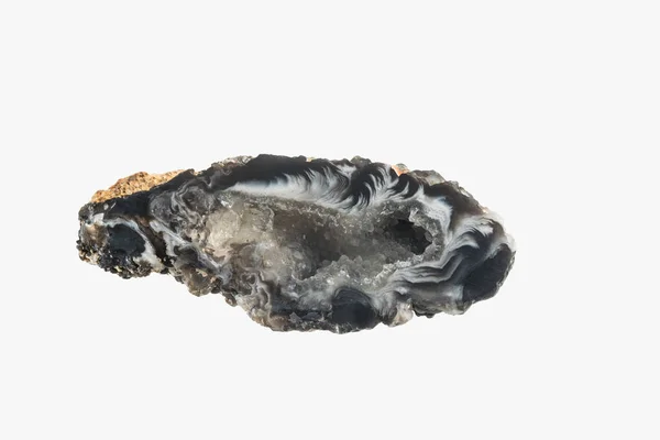Lilla Kalcedon Sten Geode Isolerade — Stockfoto