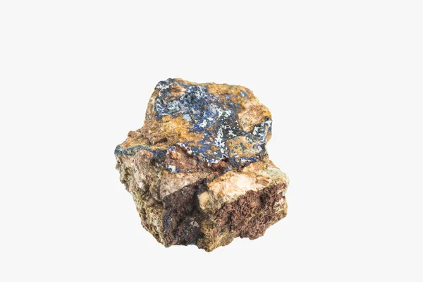 Pierre Azurite Bleu Profond Isolée Maroc — Photo