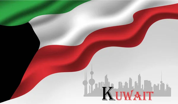 Vektor Illustration Von Kuwait Glücklich Nationalfeiertag Februay — Stockvektor