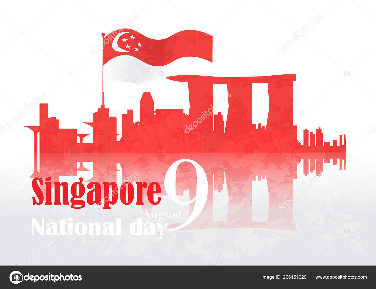 Singapore National Day Background — Stock Vector © said ...